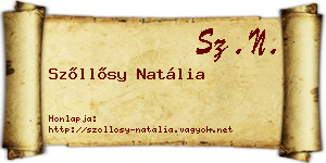 Szőllősy Natália névjegykártya